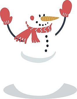 冬季卡通雪人png元素素材