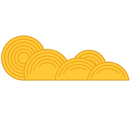 黃色半圓圈png元素素材