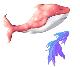 海洋生物鯨魚png元素素材