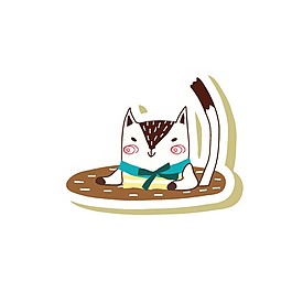 卡通童趣狐貍png元素素材