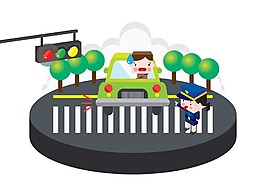 創(chuàng)意紅綠燈站臺png元素素材