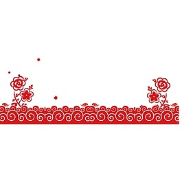 中國(guó)風(fēng)紅色祥云剪紙png元素素材