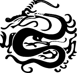 創(chuàng)意手繪黑龍png元素素材