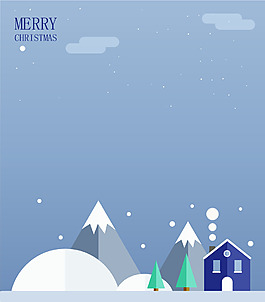 下雪矢量圣诞快乐海报背景素材