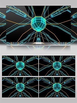 青色科幻線條高清視頻素材
