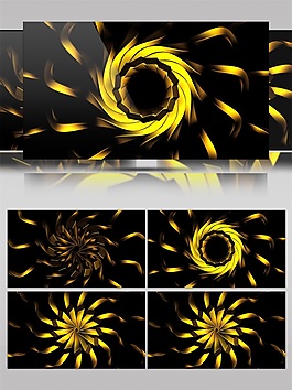 金色旋轉(zhuǎn)花朵視頻素材高清