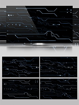 黑色創(chuàng)意電路紋理高情視頻素材