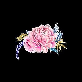 粉色求婚裝飾花卉卡通透明素材