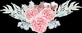 幸福花卉卡通透明素材