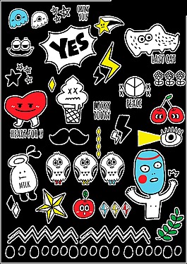 卡通元素透明素材