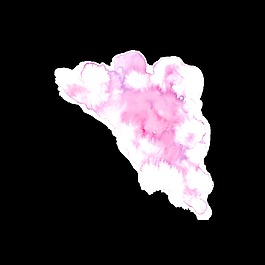 優(yōu)美粉色水墨卡通透明素材