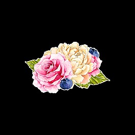 萌系可愛花卉卡通透明素材