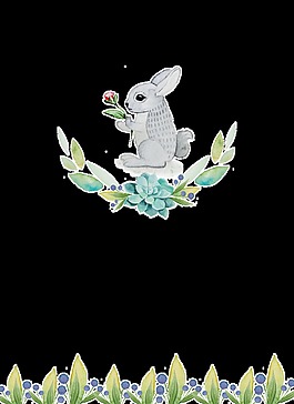 可愛兔子卡通透明素材