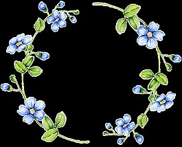 藍(lán)色碎花花環(huán)卡通透明素材