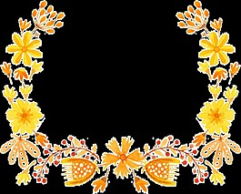秋日弧形花環(huán)卡通透明素材