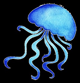 深海烏賊卡通透明素材