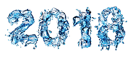 藍(lán)色冰水2018藝術(shù)字PNG元素
