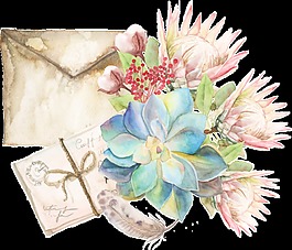 冰藍(lán)花枝卡通透明素材