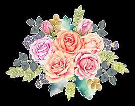 浪漫花束卡通透明素材