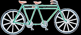 三色單車(chē)卡通透明素材