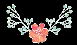 粉色可愛(ài)花卉卡通透明素材