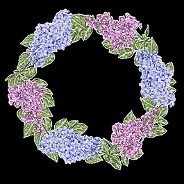 紛紫花圈卡通透明素材