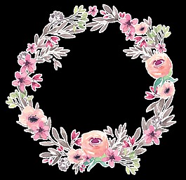 美麗花環(huán)卡通透明素材