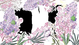 紫色芬芳花卉卡通透明素材