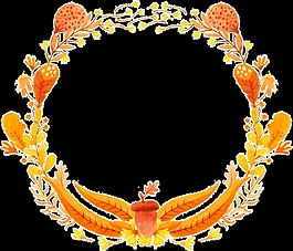 秋日花環(huán)卡通透明素材