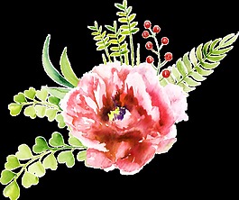 艷麗花束卡通透明素材
