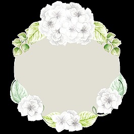 白花鏡子卡通透明素材