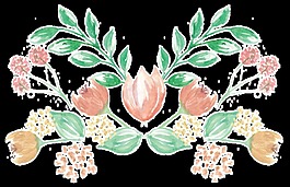 可愛花卉卡通透明素材
