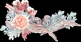 精美創(chuàng)意花叢卡通透明素材