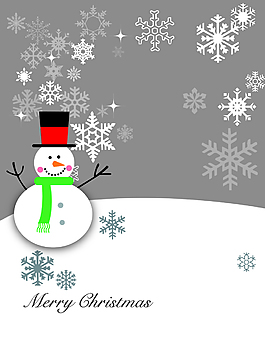 矢量冬天雪人圣誕節(jié)背景素材
