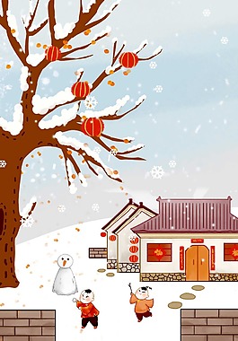 喜慶春節(jié)雪人背景