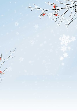浪漫雪花樹枝背景