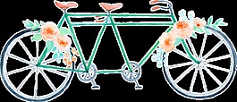 三人單車(chē)卡通透明素材