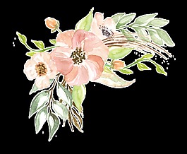 重疊花瓣卡通透明素材