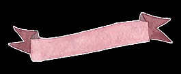 棕紅色緞帶卡通透明素材