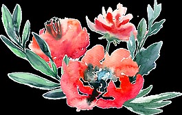 傳統(tǒng)水墨鮮花卡通透明素材