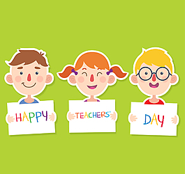 可愛教師學生貼紙矢量素材