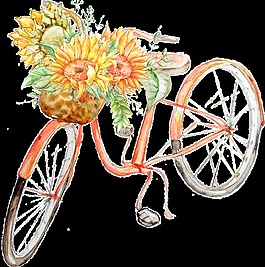 自行車卡通透明素材