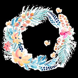 春意花圈卡通透明素材