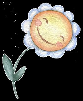 笑臉太陽花卡通透明素材