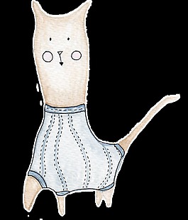 公仔猫卡通透明素材