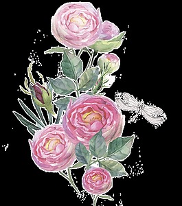 愛(ài)心花蕊卡通透明素材