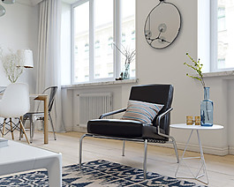 現(xiàn)代時尚客廳白色窗簾室內(nèi)裝修效果圖