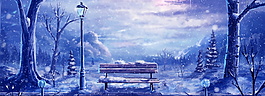 冬季樹林風(fēng)景banner背景