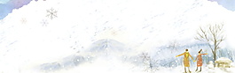 冬季雪地實(shí)景banner背景