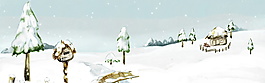 冬季雪地风景banner背景